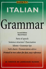 Cover of: Italian grammar by Marcel Danesi