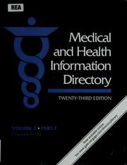 Cover of: Medical and health information directory by Anthony Thomas Kruzas