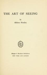Cover of: The art of seeing