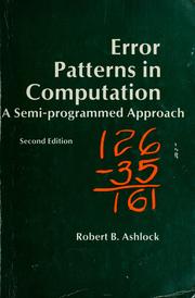 Cover of: Error patterns in computation by Robert B. Ashlock