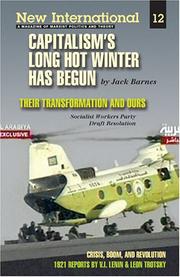 Cover of: Capitalism's Long Hot Winter Has Begun, New International, No.12, 2005. (New International Series) by Jack Barnes