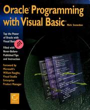 Cover of: Oracle programming with Visual Basic