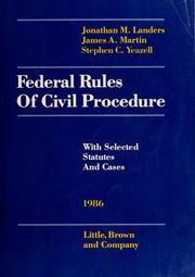 Cover of: Landers and Martin federal rules of civil procedure by United States. Supreme Court.