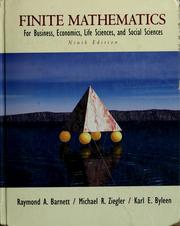Cover of: Finite mathematics for business, economics, life sciences, and social sciences. by Raymond A. Barnett