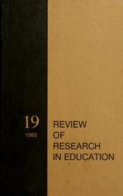 Cover of: Review of research in education, 18