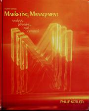 Cover of: Marketing management: analysis, planning, and control