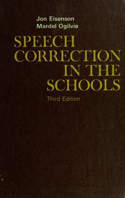 Cover of: Speech correction in the schools