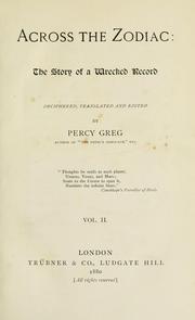 Cover of: Across the zodiac by Percy Greg