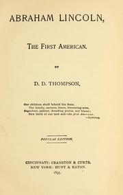 Cover of: Abraham Lincoln, the first American