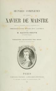 Cover of: uvres complètes du comte Xavier de Maistre by Xavier de Maistre