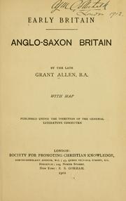 Cover of: Anglo-Saxon Britain by Grant Allen