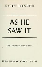 Cover of: As he saw it by Elliott Roosevelt