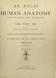 Cover of: An Atlas of human anatomy for students and physicians by Carl Toldt