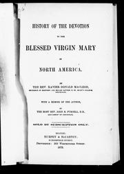Cover of: History of the devotion to the Blessed Virgin Mary in North America by Donald MacLeod