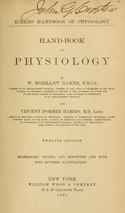 Cover of: Kirkes' Handbook of physiology. by William Senhouse Kirkes