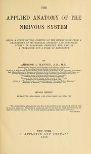 Cover of: The applied anatomy of the nervous system by Ambrose L. Ranney