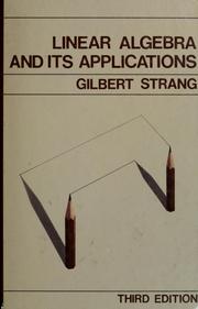 Cover of: Linear algebra and its applications by Gilbert Strang