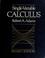 Cover of: Single Variable Calculus