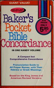 Cover of Baker's pocket Bible concordance by 