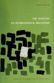 Cover of: The analysis of international relations by Karl W. Deutsch