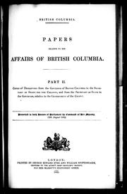 Papers relative to the affairs of British Columbia