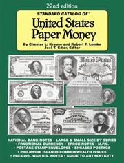 Cover of: Standard Catalog of United States Paper Money by Chester L. Krause, Robert F. Lemke
