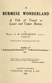 Cover of: A Burmese wonderland by Enriquez, C. M.