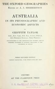 Cover of: Australia in its physiographic and economic aspects by Thomas Griffith Taylor, Thomas Griffith Taylor