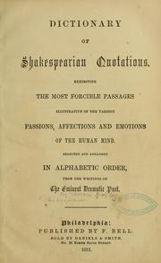 Cover of: Dictionary of Shakespearian quotations. by William Shakespeare