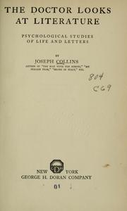Cover of: The doctor looks at literature by Collins, Joseph