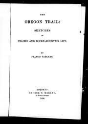 Cover of: The Oregon trail by by Francis Parkman.