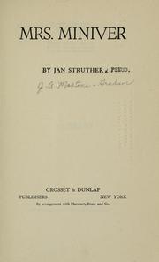 Cover of: Mrs. Miniver by Jan Struther