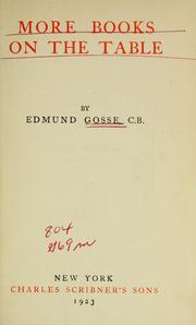 Cover of: More books on the table by Edmund Gosse