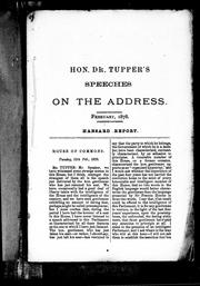 Cover of: Speeches on the address by 