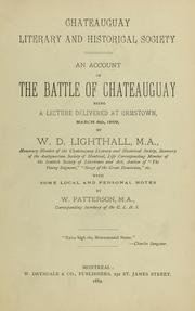 Cover of: An account of the Battle of Chateauguay: being a lecture delivered at Ormstown, March, 8th, 1889