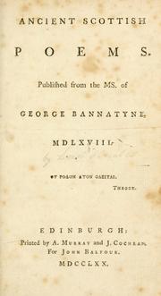 Cover of: Ancient Scottish poems.