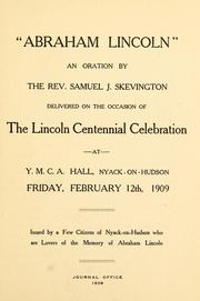 "Abraham Lincoln," an oration by Samuel J. Skevington