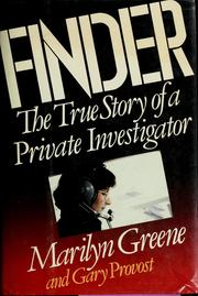Cover of: Finder: the true story of a private investigator