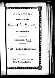 Cover of: The Sioux language by W. A. Burman