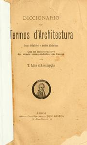 Cover of: Diccionario dos termos d'architectura