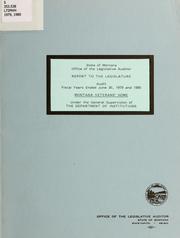 Audit fiscal years ended June 30, 1979 and 1980 by Montana. Legislature. Office of the Legislative Auditor.