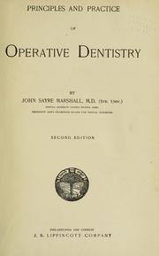 Cover of: Principles and practice of operative dentistry.