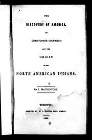 Cover of: The discovery of America by Christopher Columbus: and the origin of the North American Indians