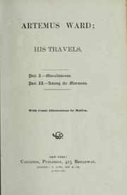 Cover of: Artemus Ward: his travels.