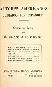Cover of: Autores americanos juzgados por españoles. by Rufino Blanco-Fombona