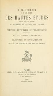 Cover of: Célébration du cinquantenaire de l'École pratique des hautes études.