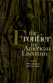 The frontier in American literature by Philip Durham