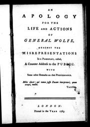 Cover of: An apology for the life and actions of General Wolfe by Israel Mauduit