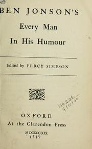 Cover of: Every man in his humour by Ben Jonson