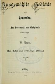 Cover of: Ausgewählte Gedichte.: Im Versmaass des Originals